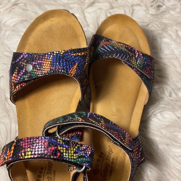 Like new Spring Step Charanga Wedge Sandals Multi color Leather - Picture 11 of 13
